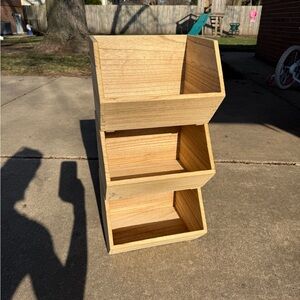 Pillowfort Natural Wood Stackable Bin Organizer (3-Tier)